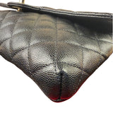 Chanel Black Caviar Quilted Flap Clutch Bag 2019