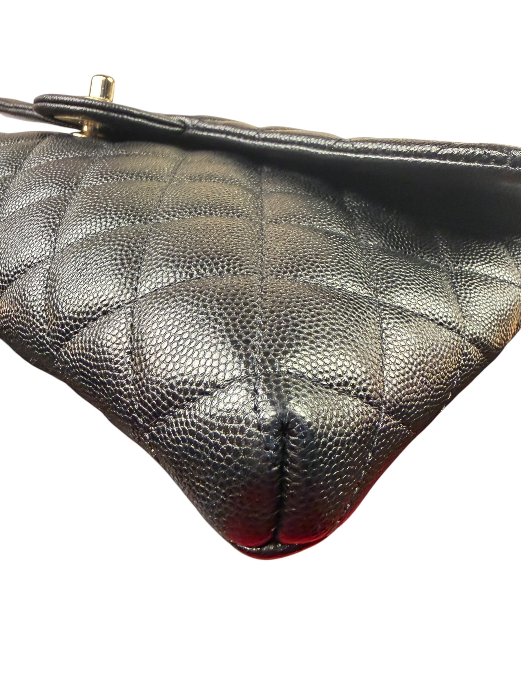 Chanel Black Caviar Quilted Flap Clutch Bag 2019