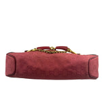 Gucci GG Vintage Pink Canvas Horsebit Shoulder Bag