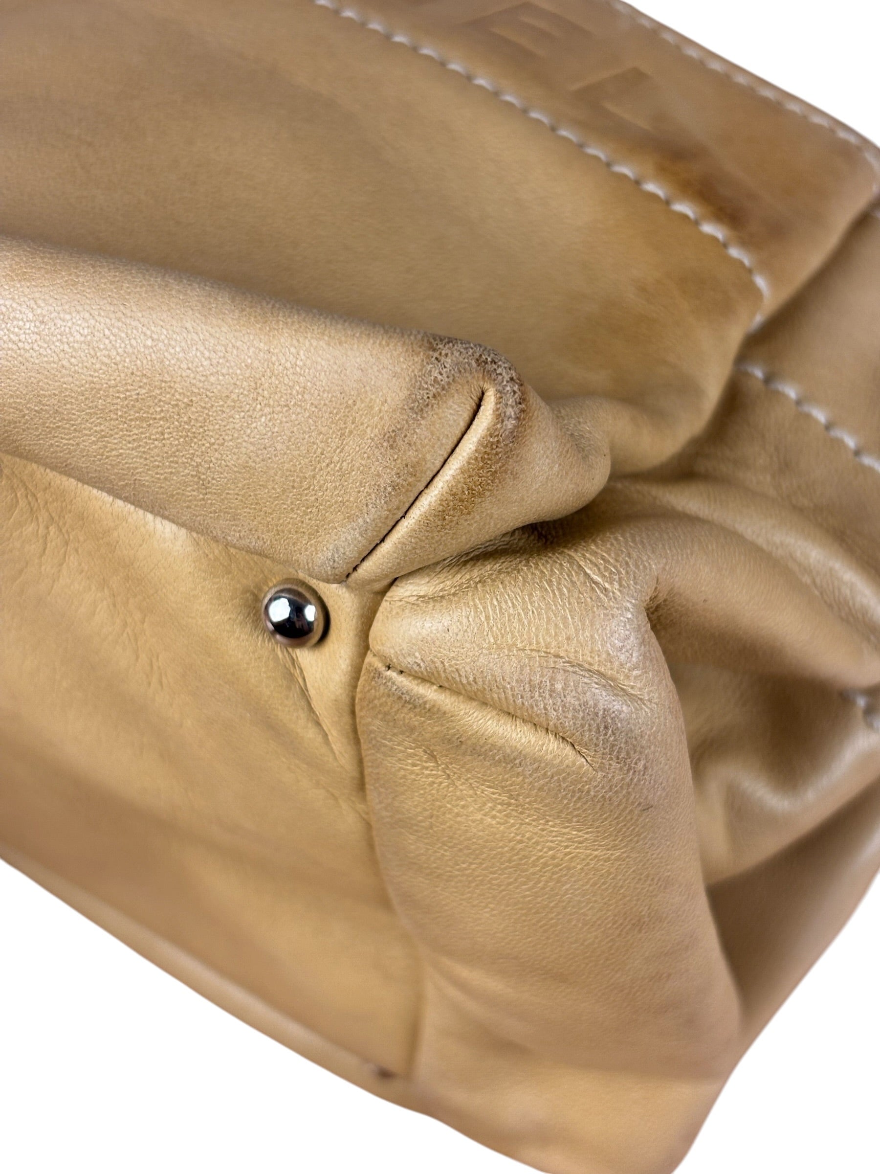 Chanel Warm Beige Leather LAX Accordion Shoulder Bag 2003