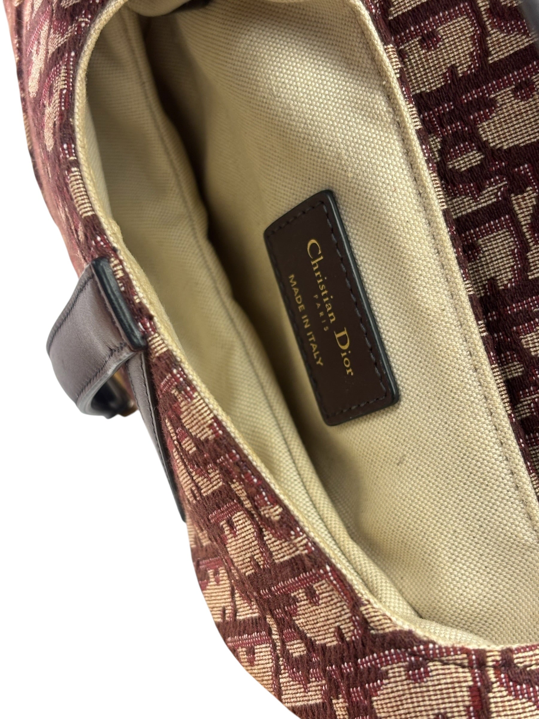 Christian Dior Burgundy Trotter Mini Saddle Bag