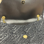 YSL Black Raffia Leather Trim Jamie Chain Shoulder Bag