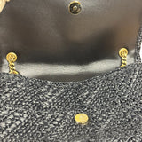 YSL Black Raffia Leather Trim Jamie Chain Shoulder Bag