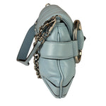 Gucci Blue Leather Horsebit Chain Shoulder Bag