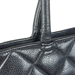 Chanel Vintage CC Black Quilted Caviar Leather Medallion Tote Bag 2002