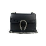 Gucci Black Pebbled Leather Dionysus Small Chain Shoulder Bag