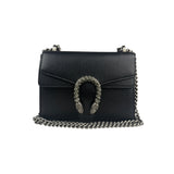 Gucci Black Pebbled Leather Dionysus Small Chain Shoulder Bag