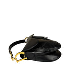 Christian Dior Black Calfskin Saddle Shoulder Bag