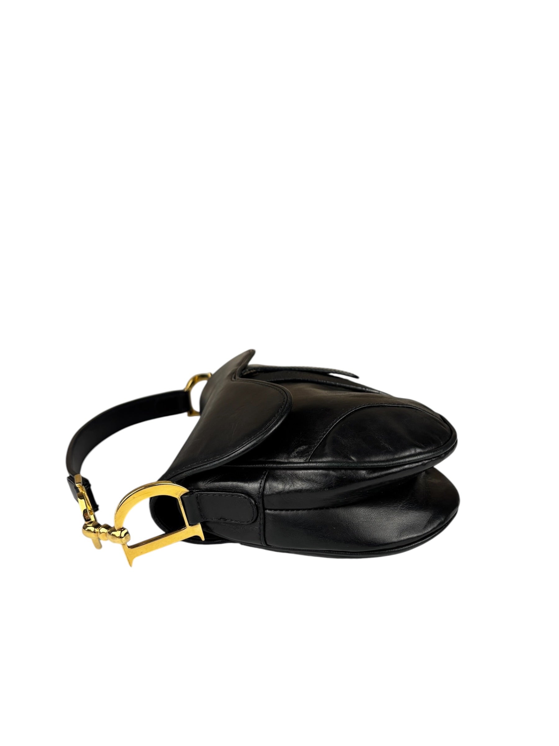 Christian Dior Black Calfskin Saddle Shoulder Bag