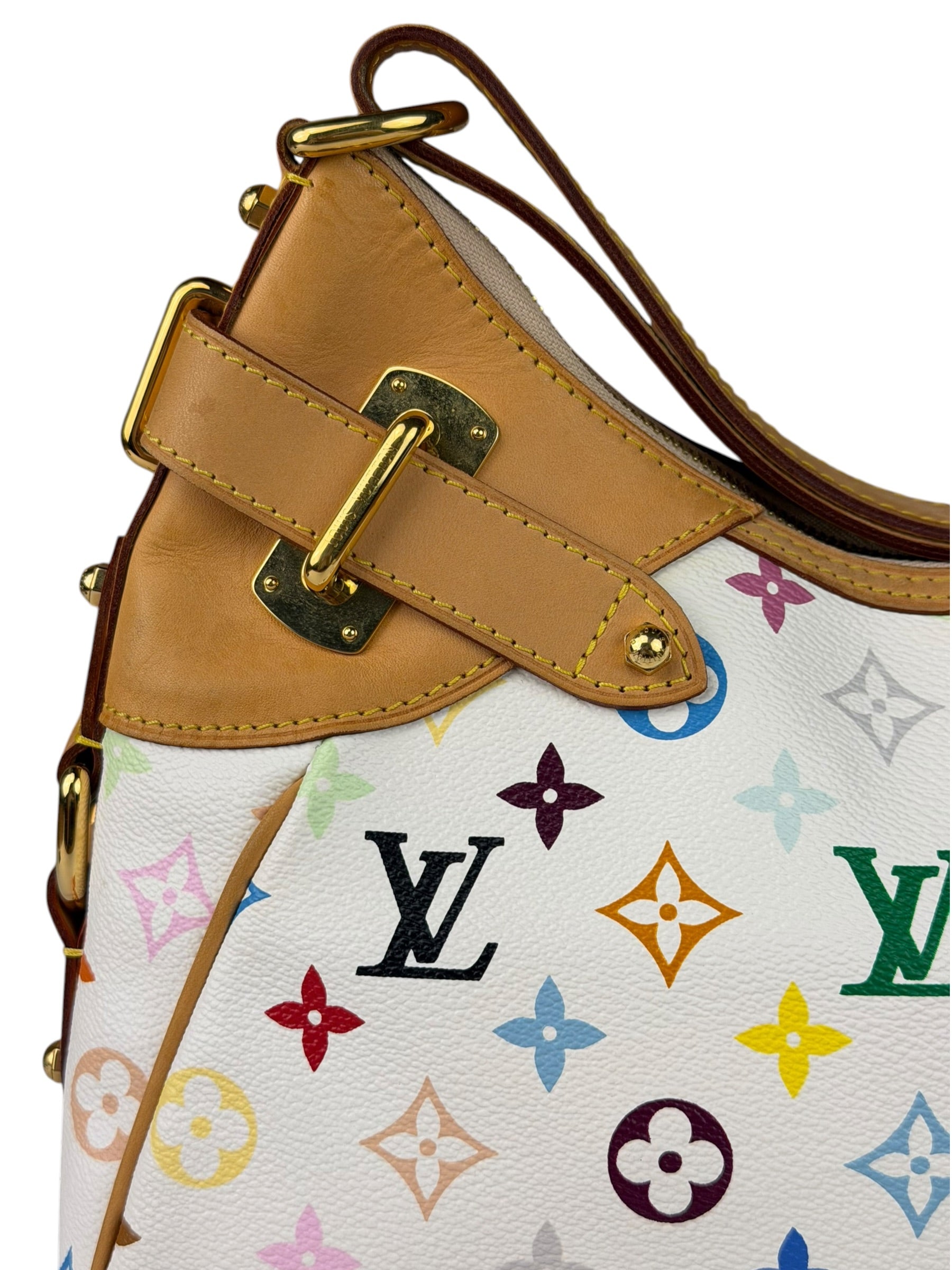 Louis Vuitton White Murakami Greta Hobo Shoulder Bag