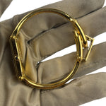 Gucci 1500L Black Dial Gold Plate Bangle Band