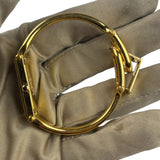 Gucci 1500L Black Dial Gold Plate Bangle Band