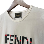 Fendi Vintage White Logo Print Boxy Tee