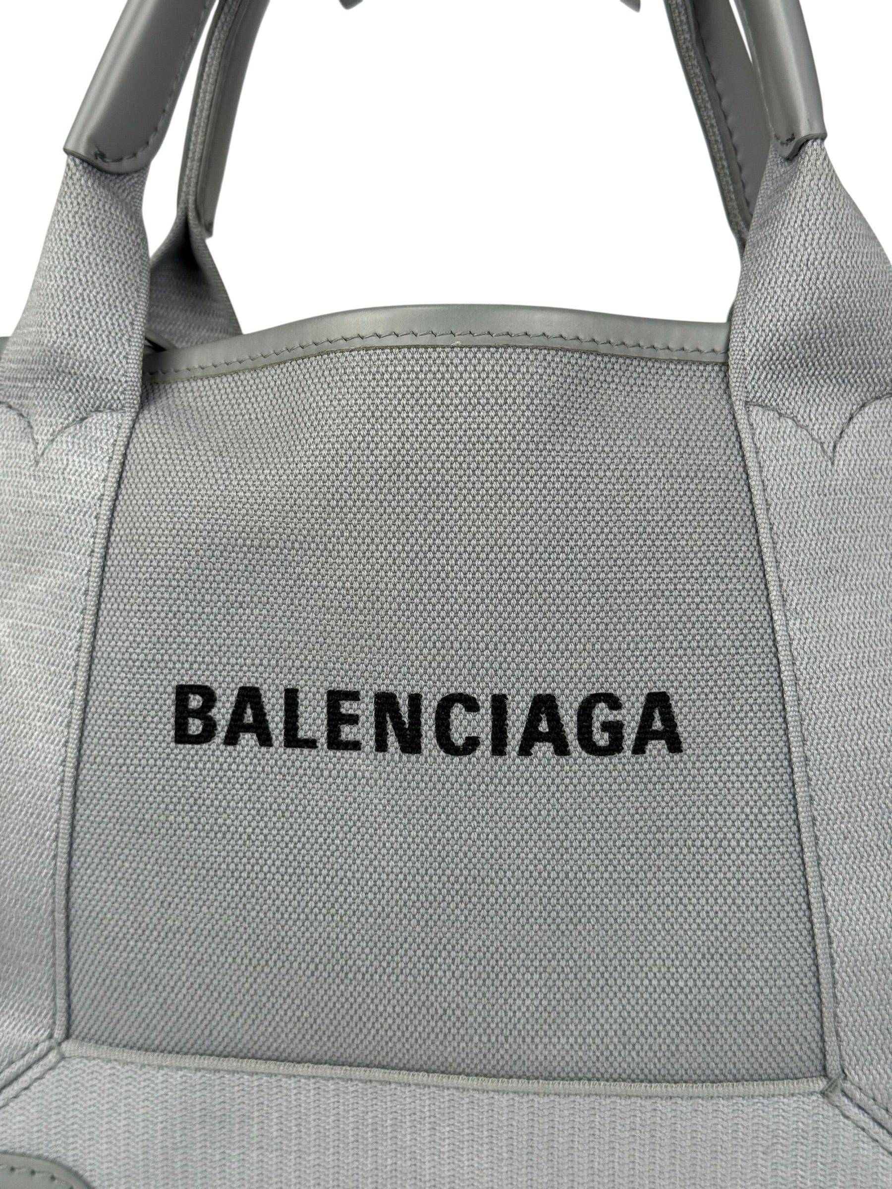 Balenciaga Grey Canvas/Leather Cabas Small 2Way Tote