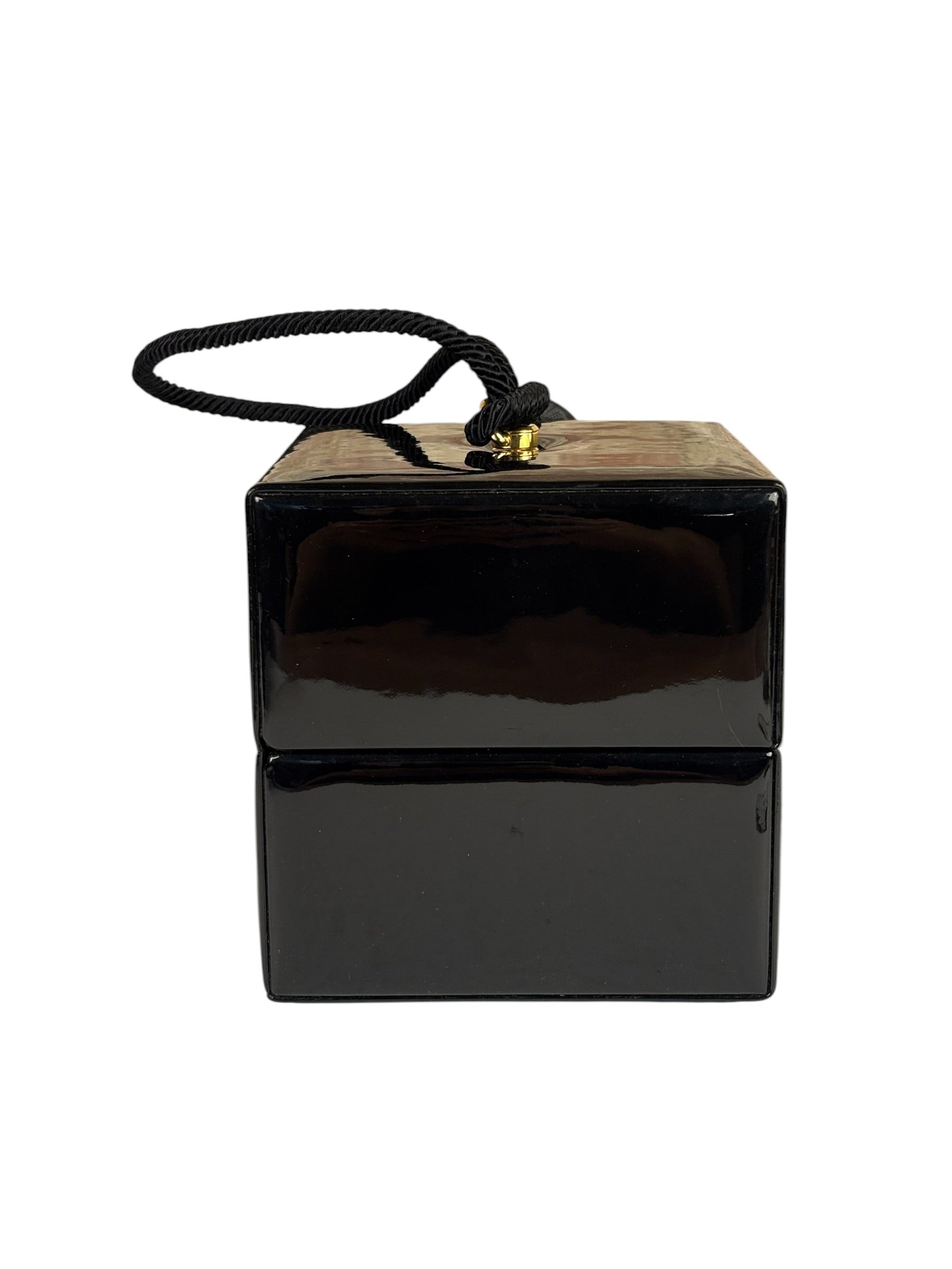 YSL Patent Jerry Cube Box Clutch