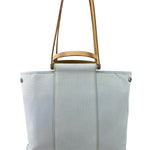 Hermes Light Blue Canvas Leather Trim Cabag Elan Tote