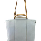 Hermes Light Blue Canvas Leather Trim Cabag Elan Tote