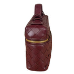 Bottega Veneta Burgundy Leather Intrecciato Bang Bang Vanity Two-Way Bag