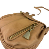 Chloe Orange Beige Calfskin See By Chloe Cherry Drawstring Saddle Crossbody Bag