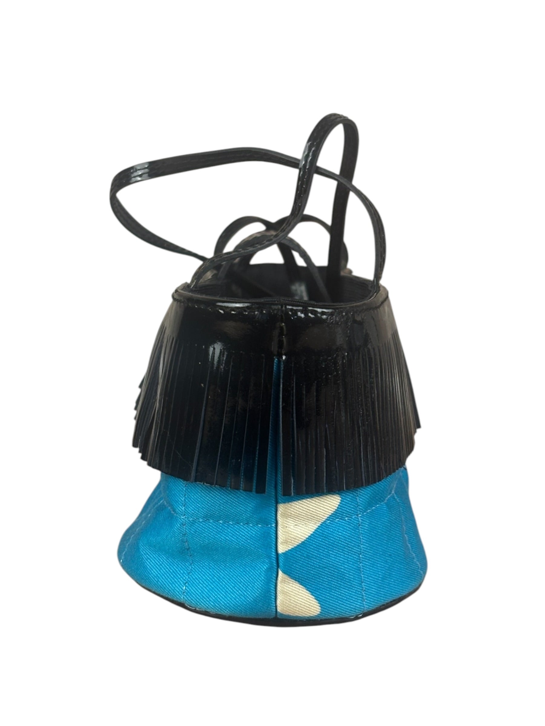 Chanel Vintage Patent Leather Fringe Mini Coco Bar Tote Bag 1998
