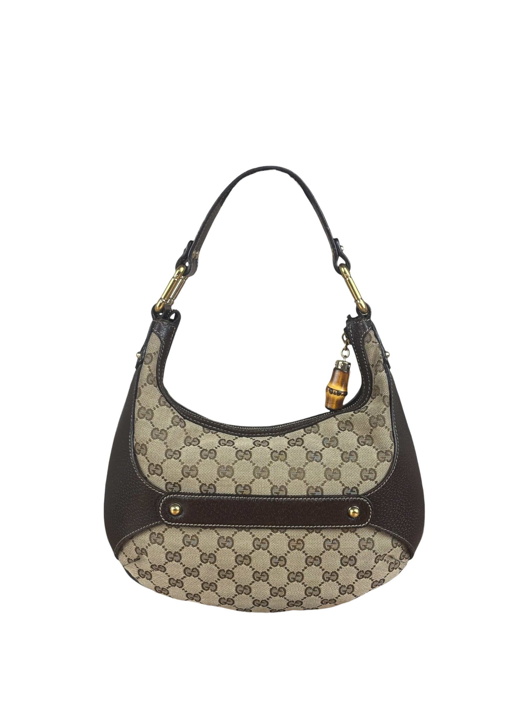 Gucci GG Canvas Bamboo Horsebit Amalfi Hobo