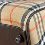 Burberry Leather House Check Boston Duffle Bag