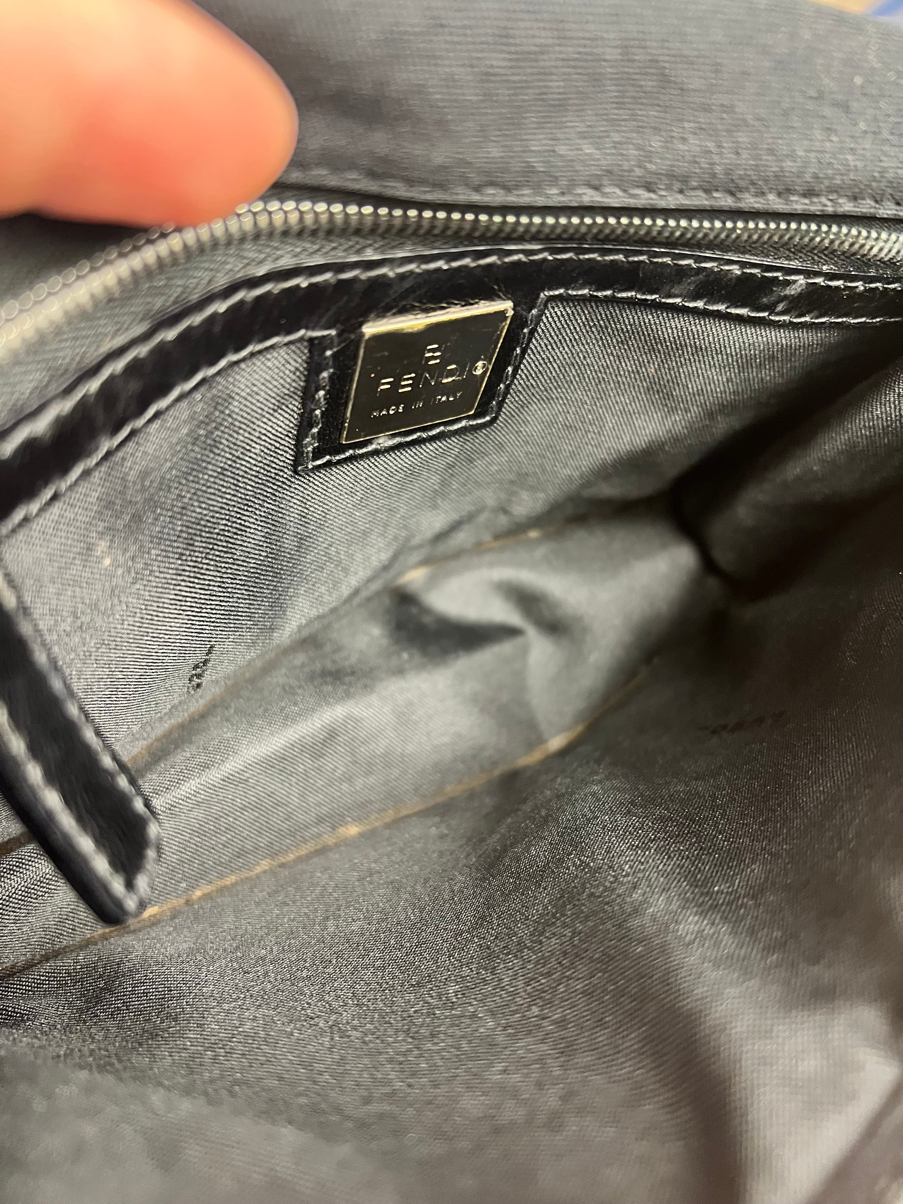 Fendi Nylon FF Baguette Shoulder Bag