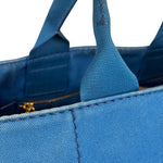 Prada Vintage Blue Canapa Canvas Tote