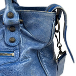 Balenciaga Navy Leather Moto Work Two-Way Bag