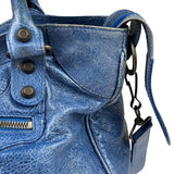 Balenciaga Navy Leather Moto Work Two-Way Bag