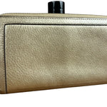 Gucci Bronze Metallic Leather Bamboo Long Zippy Wallet