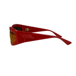 Bottega Veneta Red Shield Frame Sunglasses
