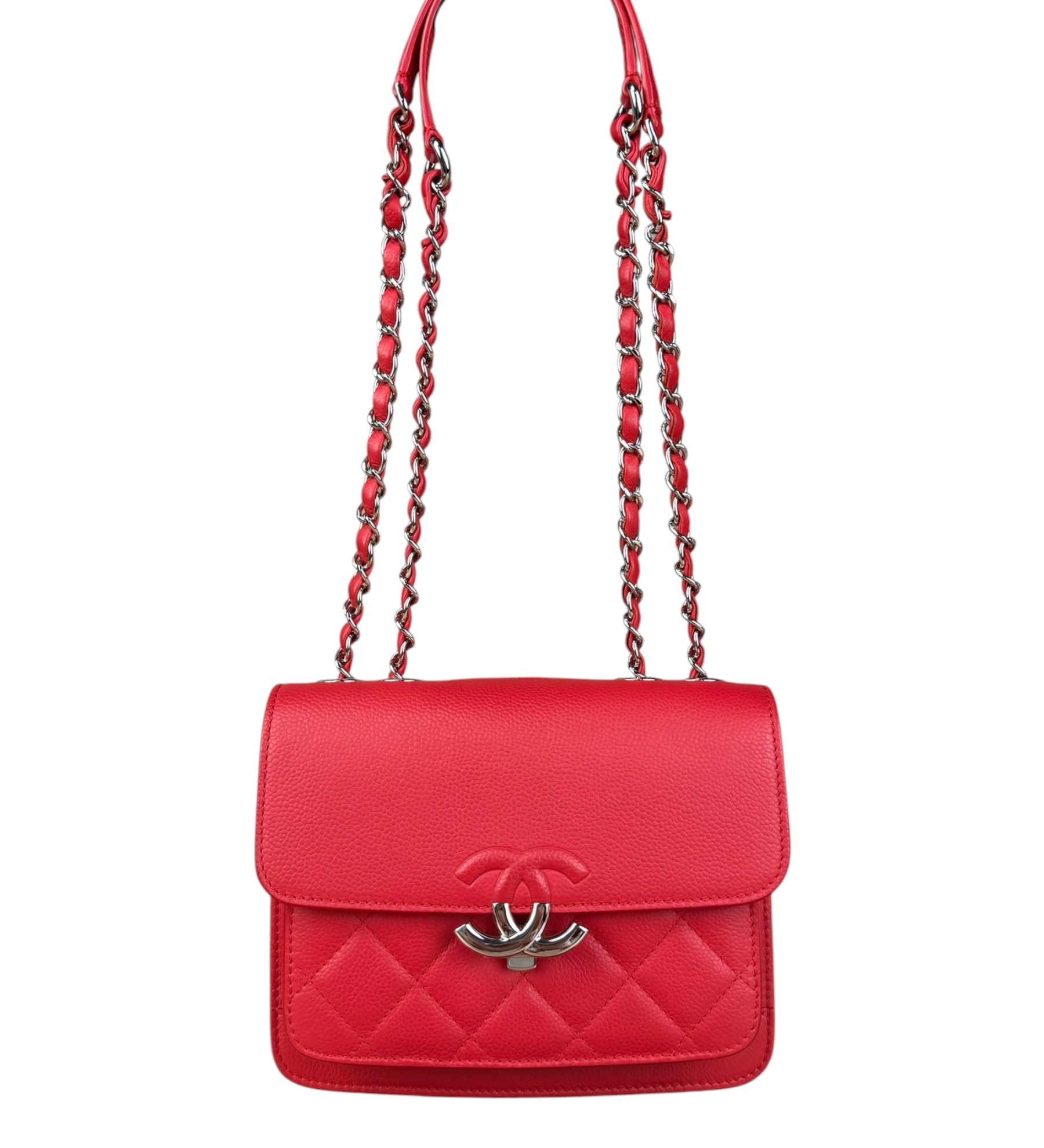 Chanel Red Calfskin Small Box Flap 2017