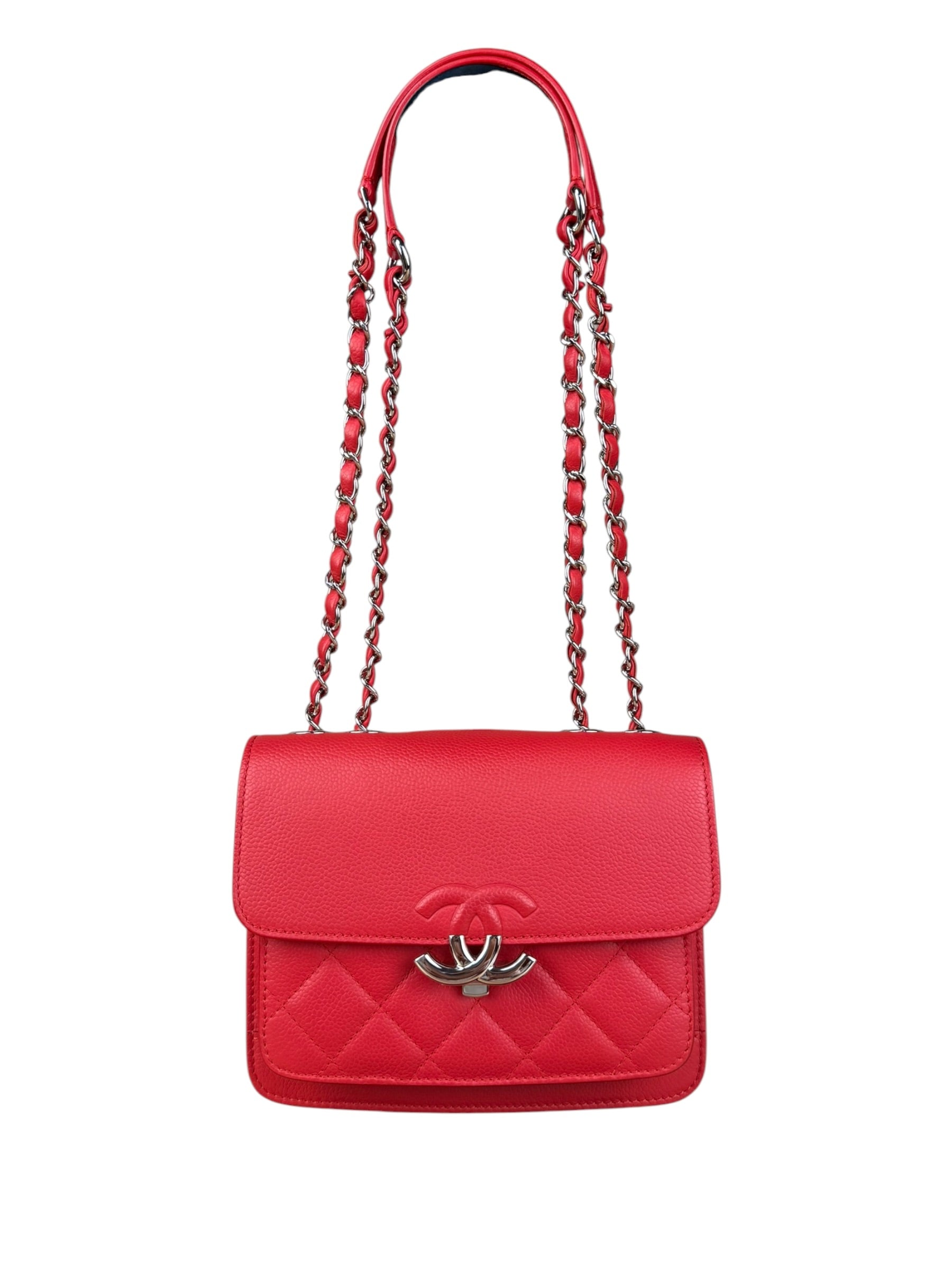 Chanel Red Calfskin Small Box Flap 2017