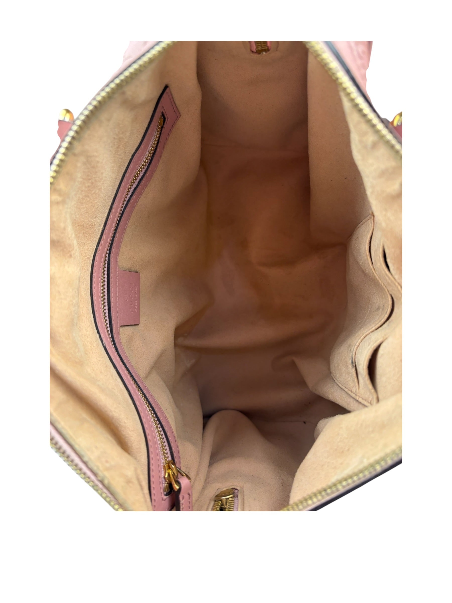 Gucci Pink Leather Guccissima Two-Way Boston Bag