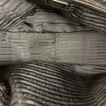 Prada Vintage Black Canvas Leather Trim Bowler Shoulder Bag
