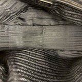 Prada Vintage Black Canvas Leather Trim Bowler Shoulder Bag