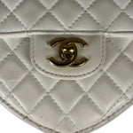 Chanel CC In Love White Quilted Leather Heart Bag 2022