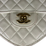 Chanel CC In Love White Quilted Leather Heart Bag 2022