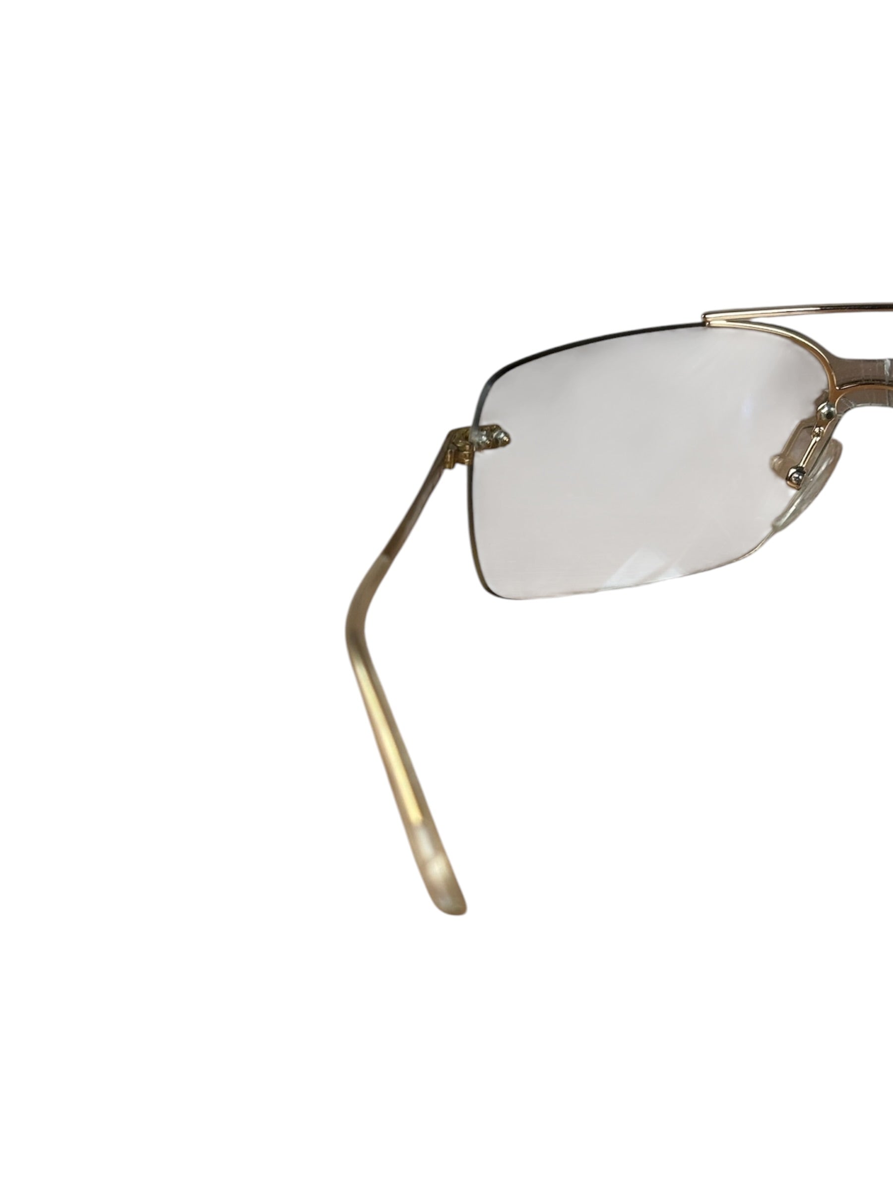 Christian Dior Vintage Gold Tone Frameless Tinted Glasses