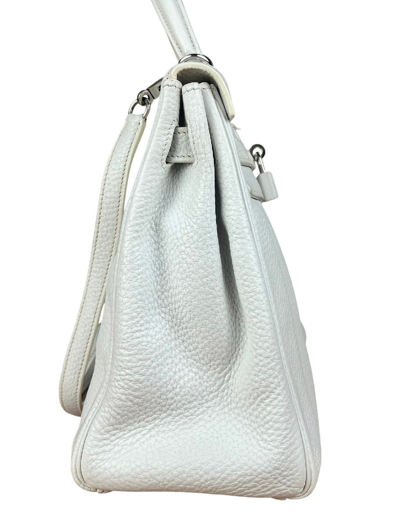 Hermes Kelly 32 White Clemence Leather Handbag 2008