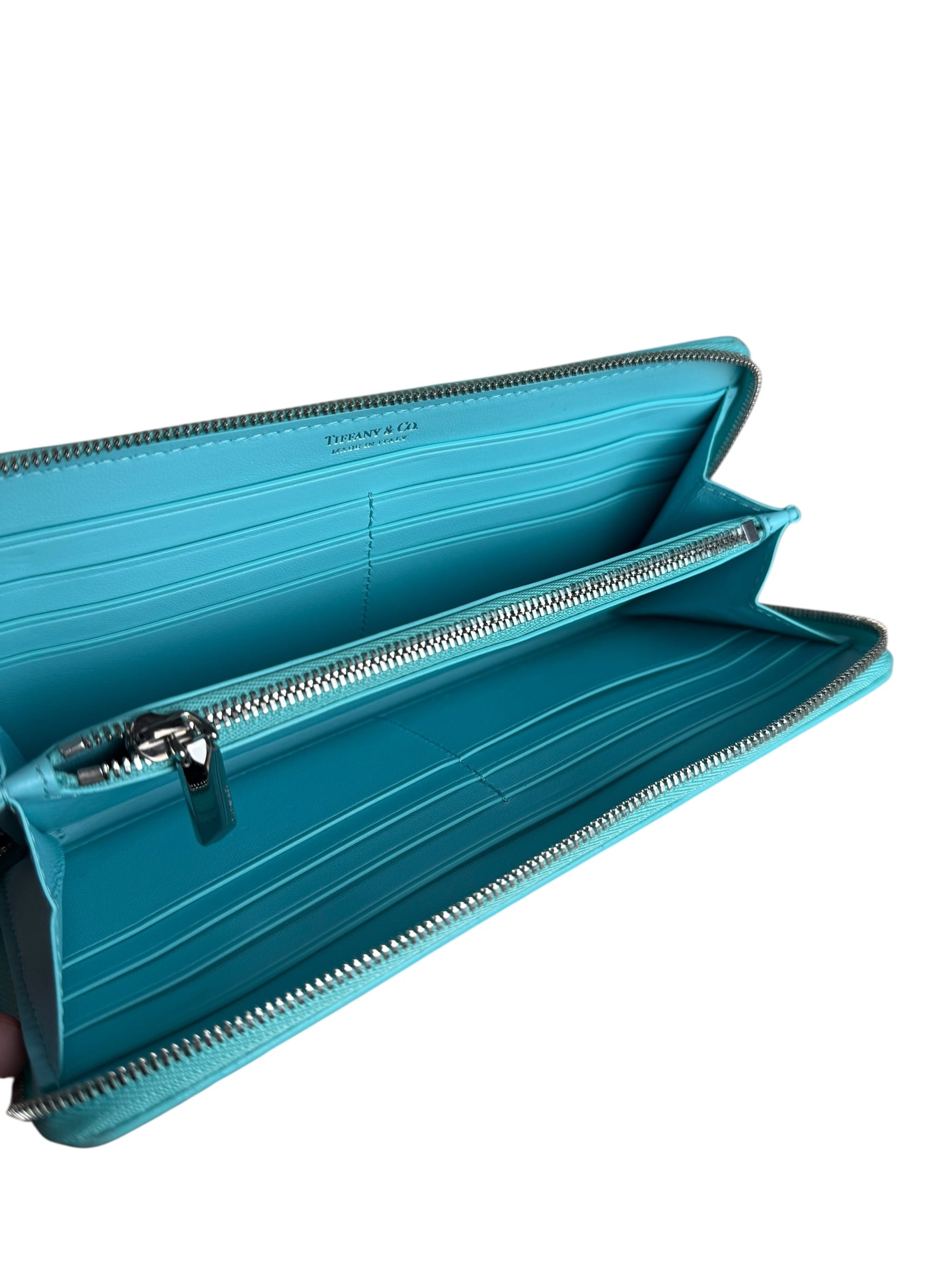 Tiffany & Co Blue Gradient Leather Long Zippy Wallet