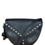 Saint Laurent Black Leather Y Studded Flap Crossbody