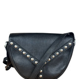 Saint Laurent Black Leather Y Studded Flap Crossbody