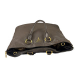 Prada Neutral Taupe Vitello Daino Leather Side Zip Large Shopper Tote