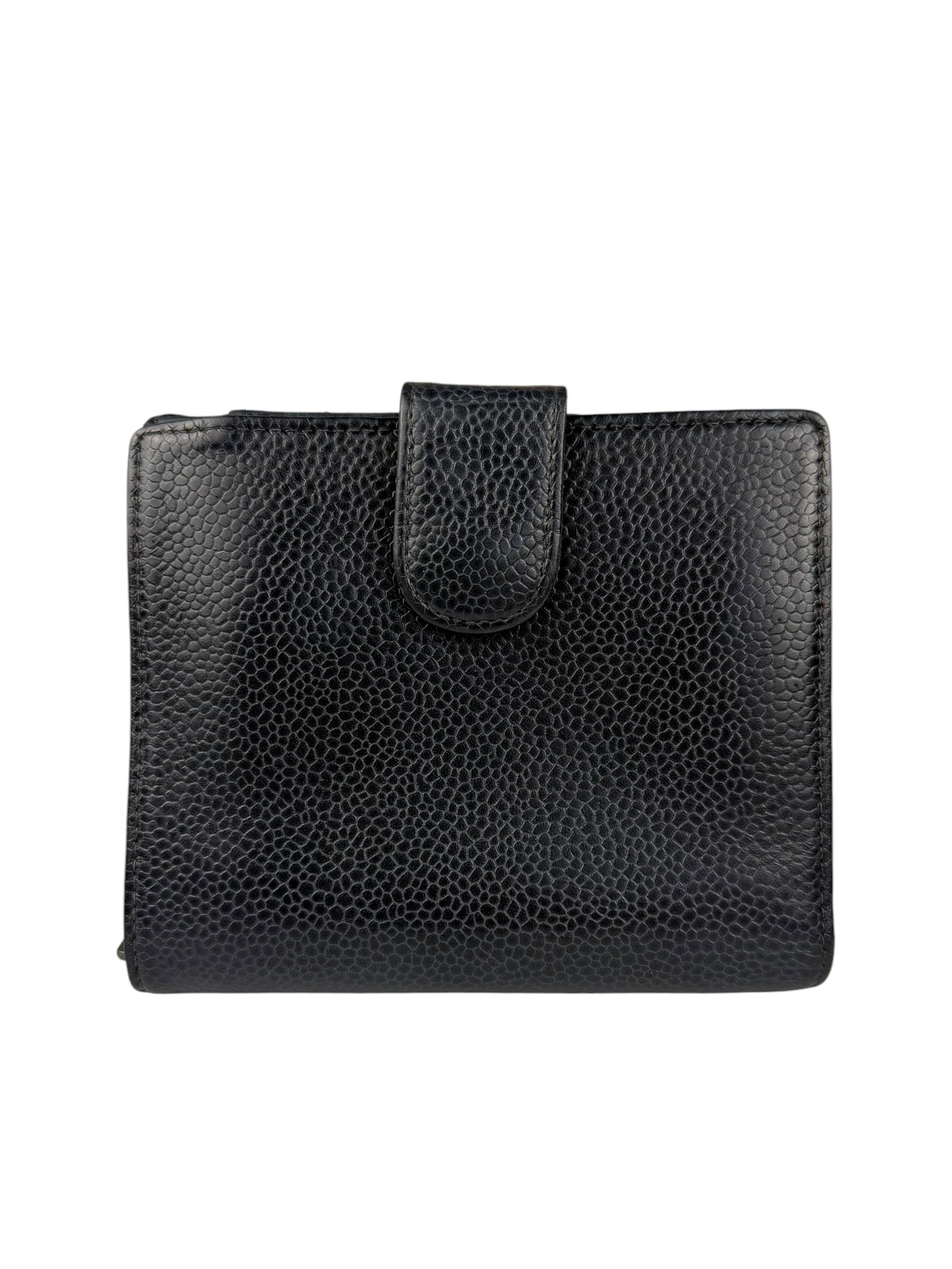 Chanel Navy Blue Leather Caviar Wallet