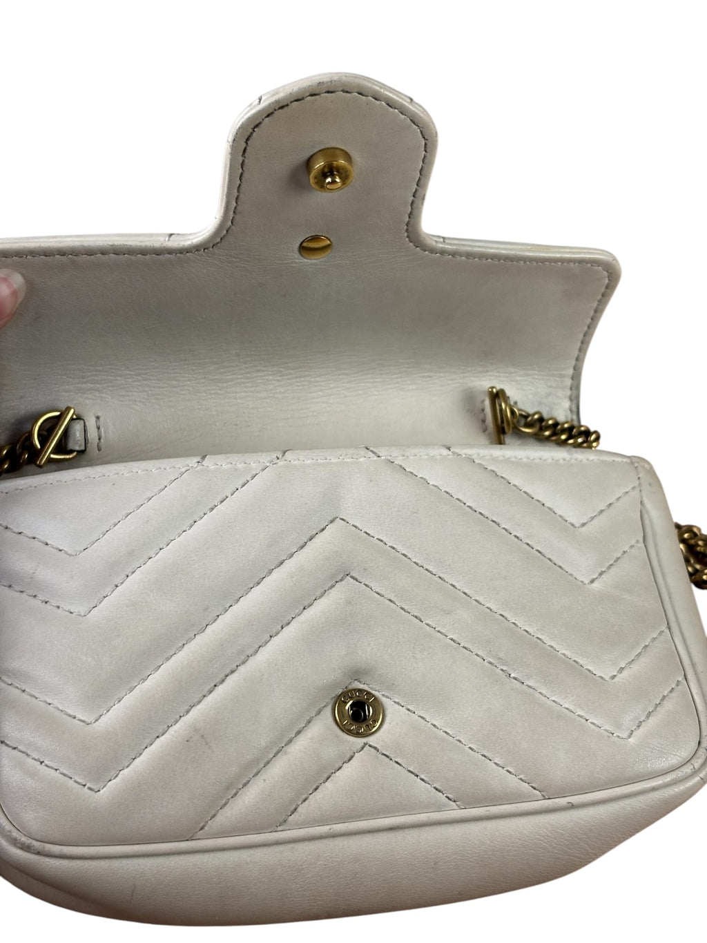 Gucci Marmont Mini Ivory Calfskin Leather Bag