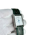 Cartier Must de Tank Green Croc Strap White Dial