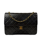 Chanel Balck Quilted Lambskin Square Flap 1991