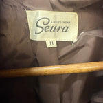 Seura Vintage Wavy Print Brown Fur Coat
